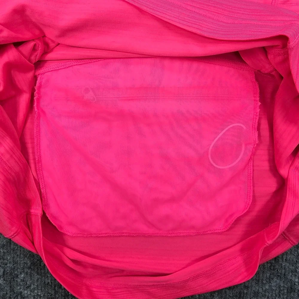 Athleta Pacifica Illume UPF Tee Pink Heathered Half Zip Rash Guard Shirt‎ Medium